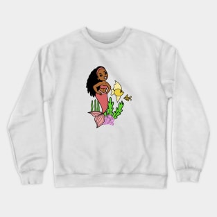 Cute Afro Mermaid Melanin Girl Crewneck Sweatshirt